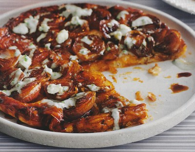 picture of Sticky shallot tart with roquefort dressing
 Onions